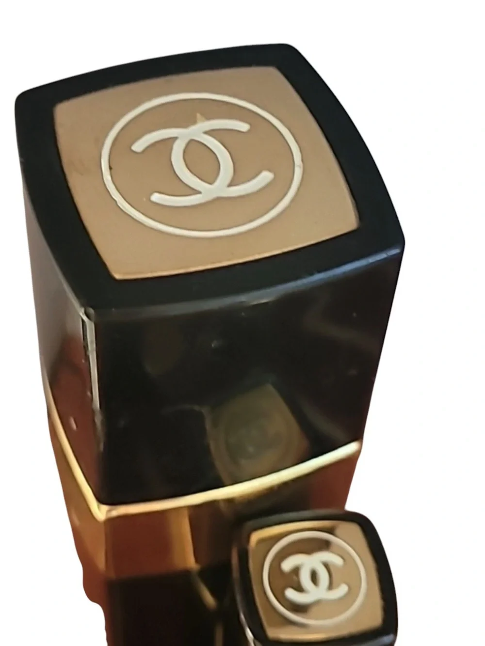 CHANEL Black and Gold Decorative Lipstick Bottle Set